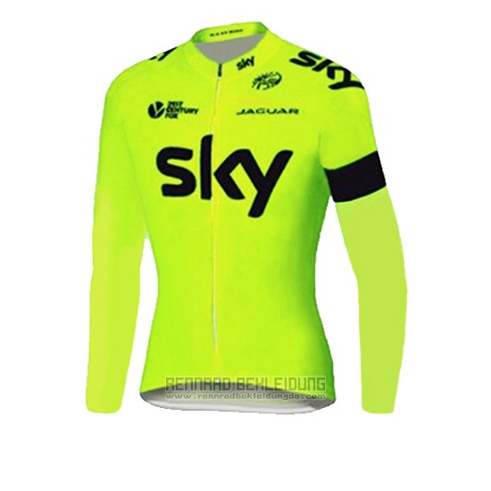 2016 Fahrradbekleidung Sky Grun Trikot Langarm und Tragerhose